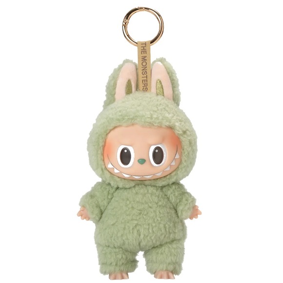 Pop Mart The Monsters Exciting Macaron Green Grape Labubu Plush Pendant Keychain